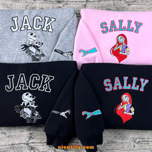 Jack & Sally embroidered hoodie from Nightmare Before Christmas