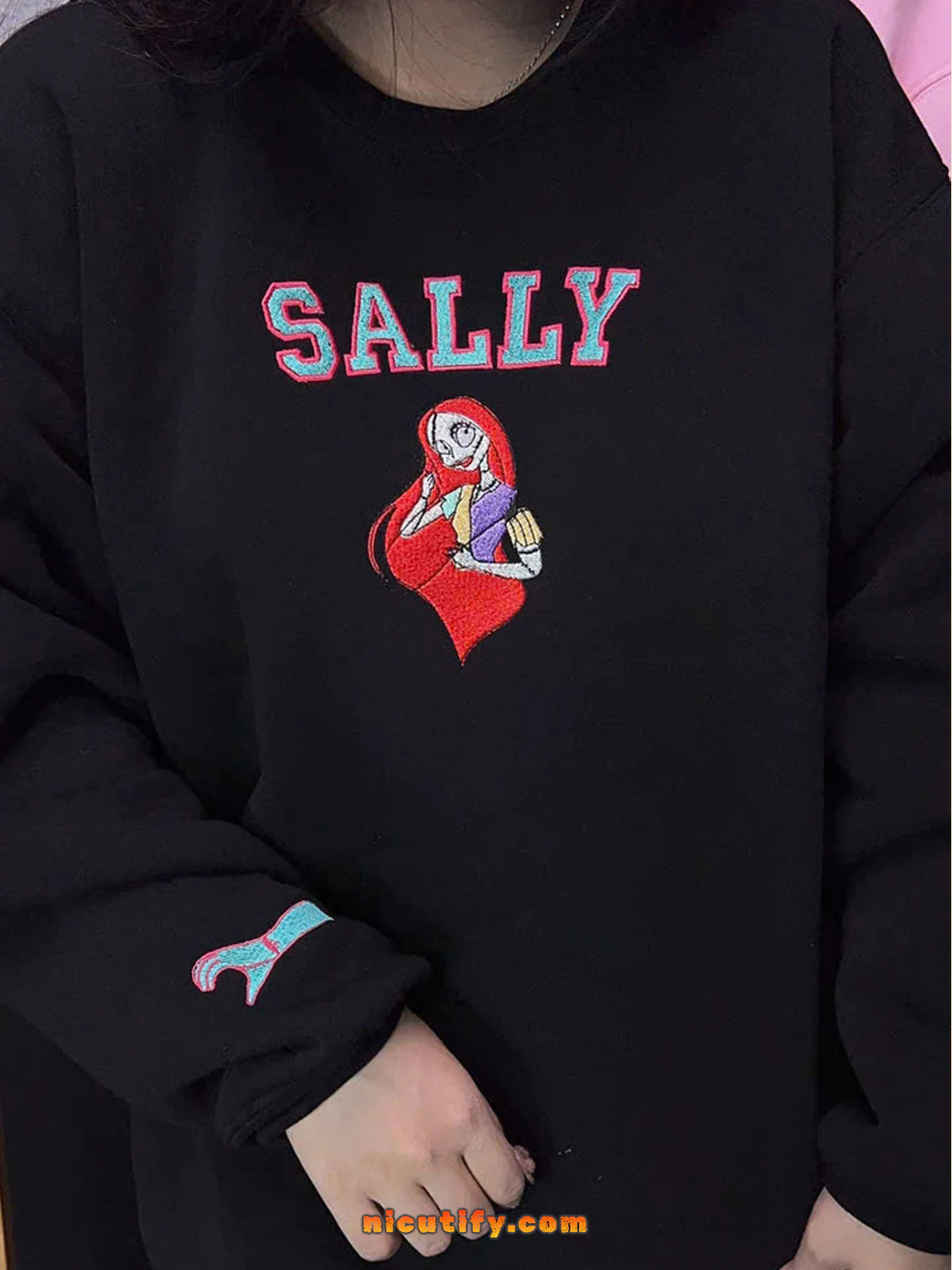 Sally NBC stitched design on hoodie